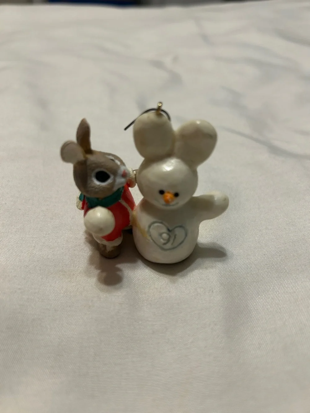 $🔟+$4.99📦💘 Hallmark Christmas bunny snowman ornament